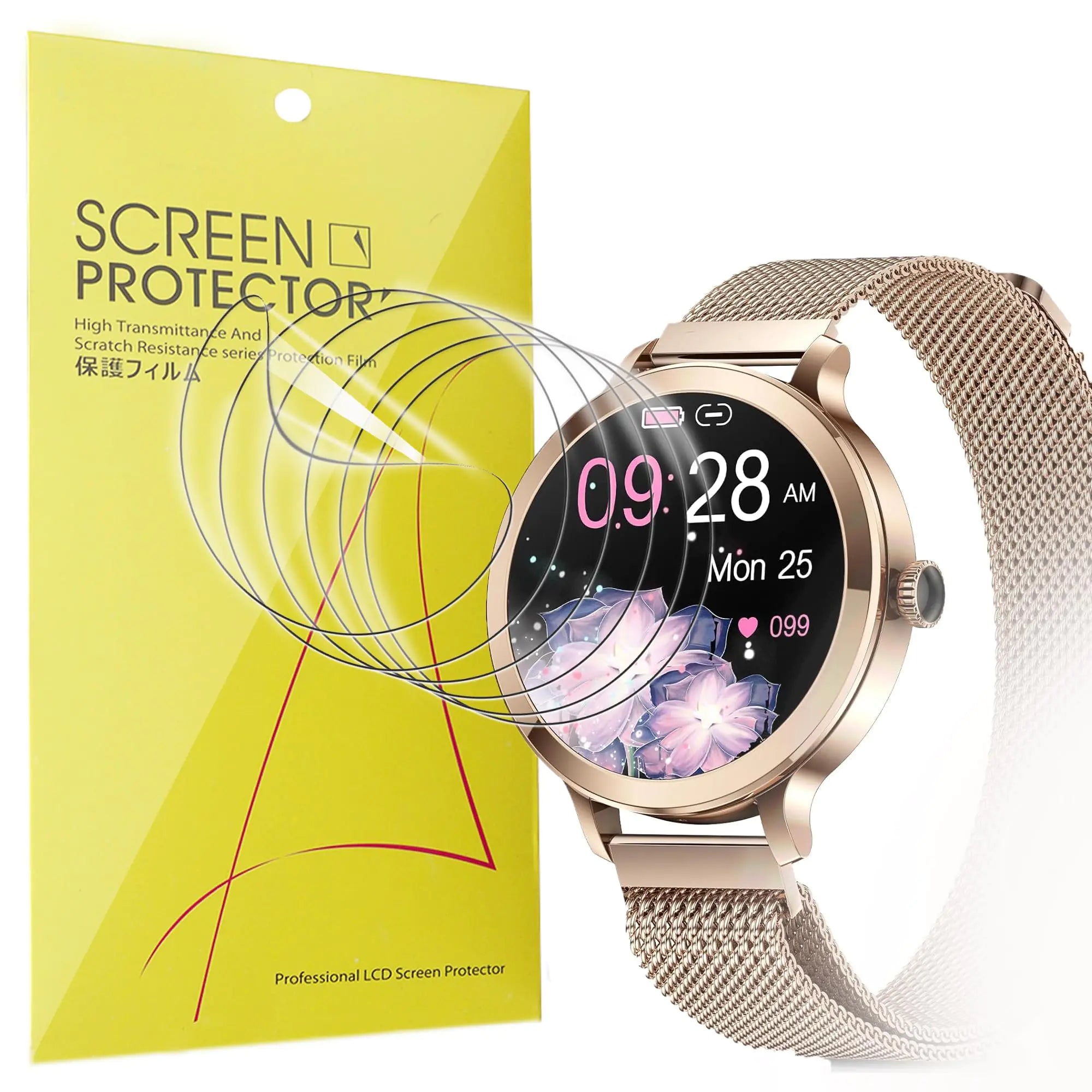 Lamshaw Compatible for GADIXY Smart Watch Screen Protector [6 Pack]