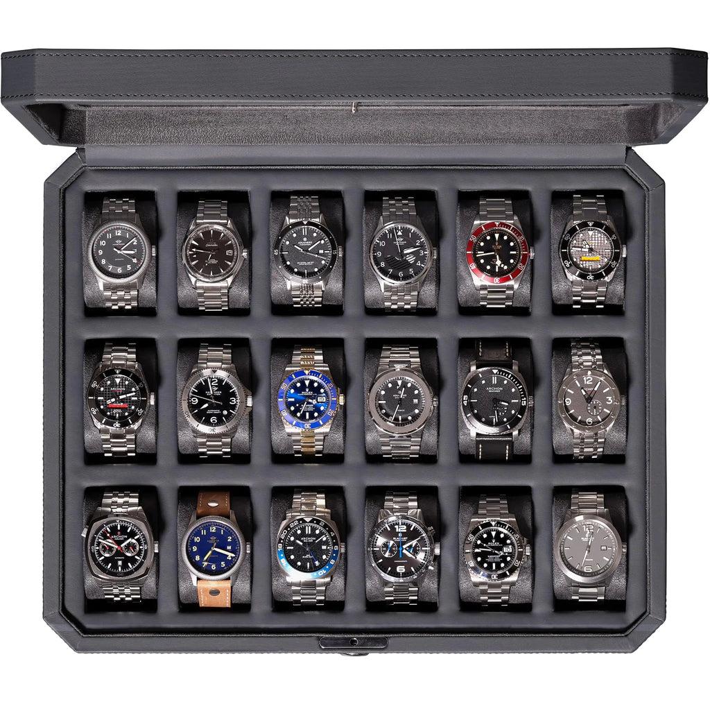 ROTHWELL 18-Slot Watch Case – Luxury Watch Box for Men