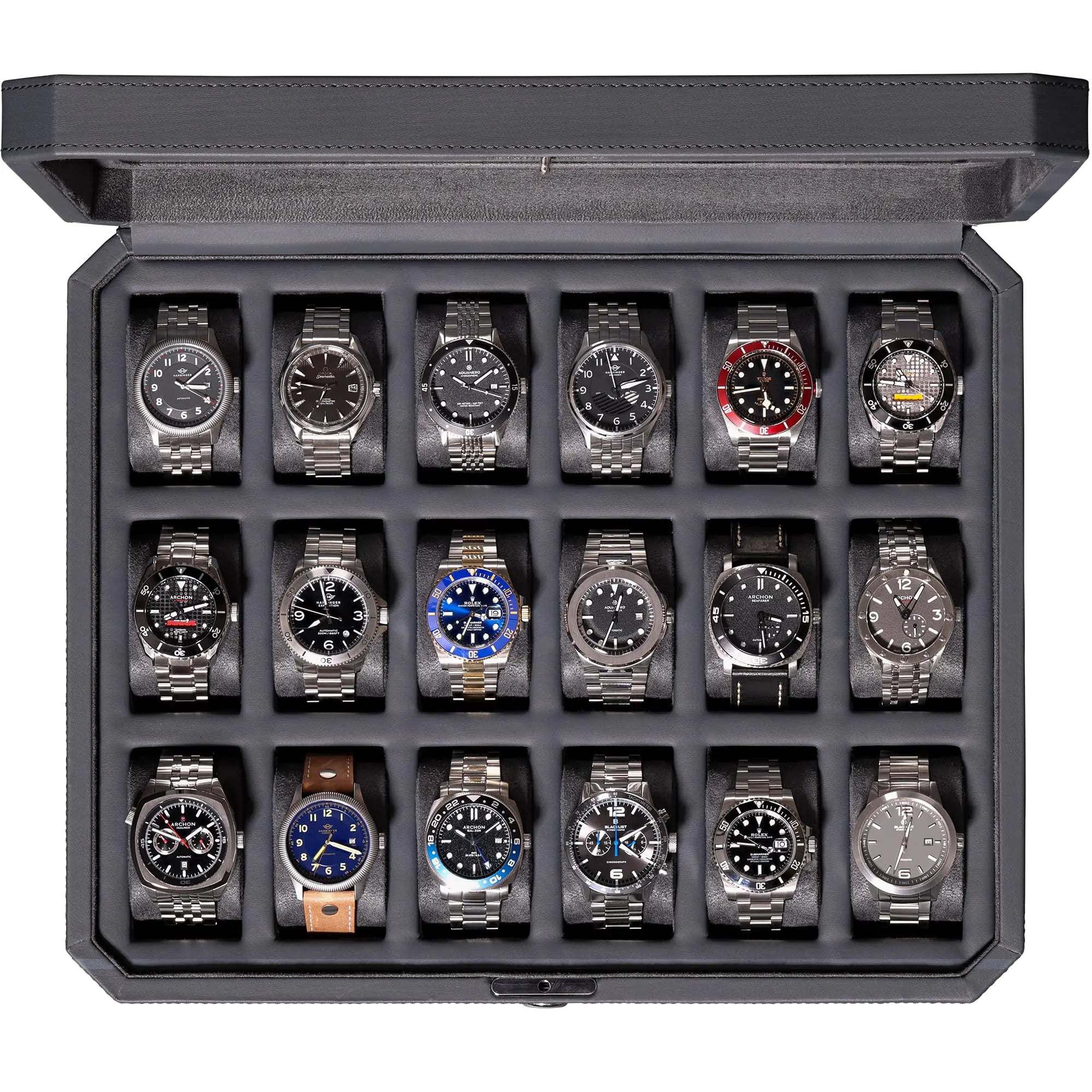 ROTHWELL 18-Slot Watch Case – Luxury Watch Box for Men