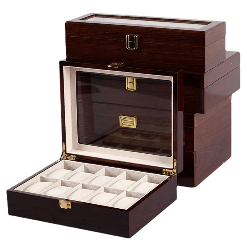 4-Watch Dual Layer Display Case with Mirror