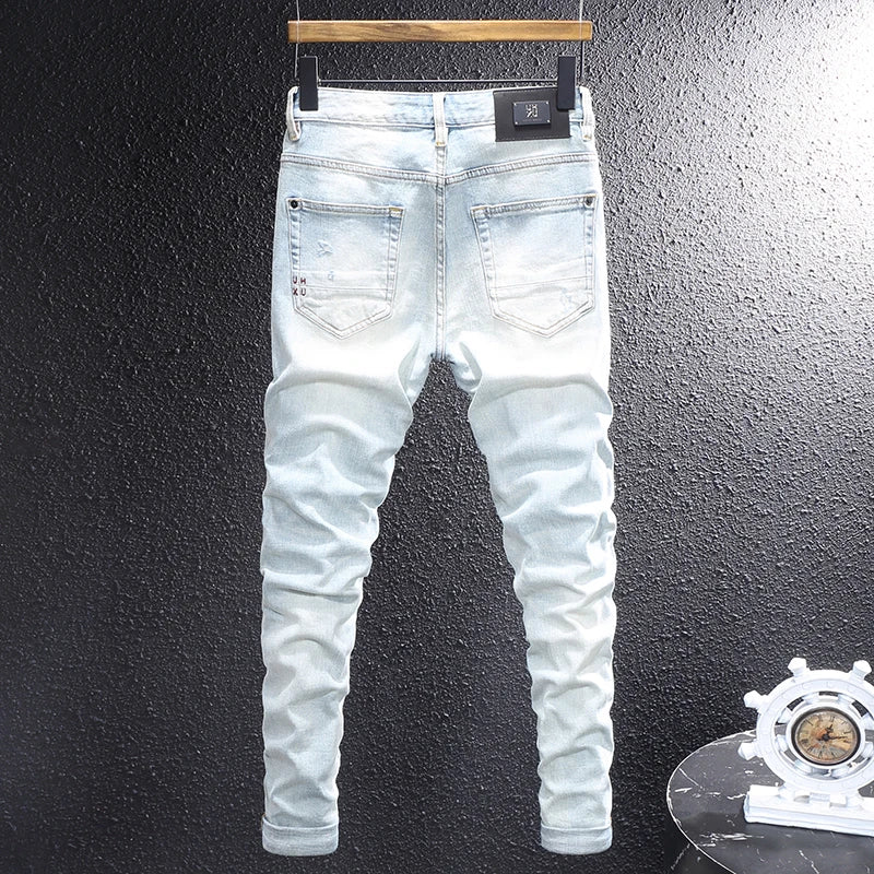 Straight Leg Raw Indigo Denim Jeans