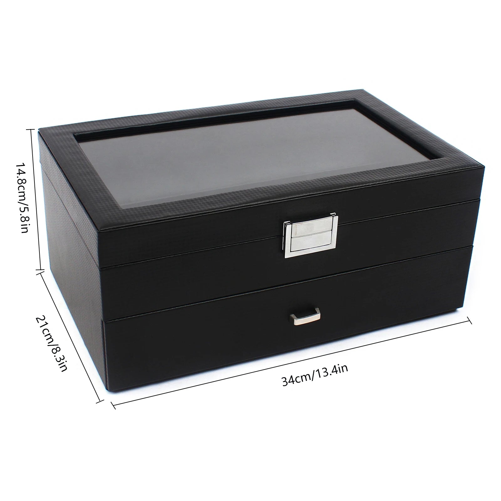 10-Slot Luxury Leather Watch Display Case