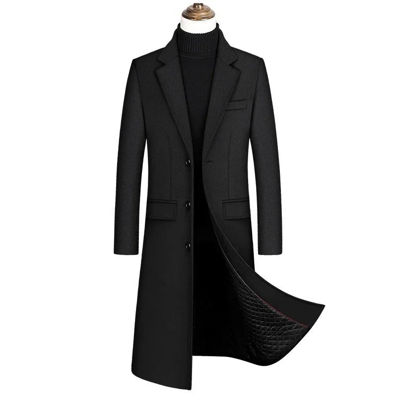 Cashmere Blend Notched-Collar Pea Coat