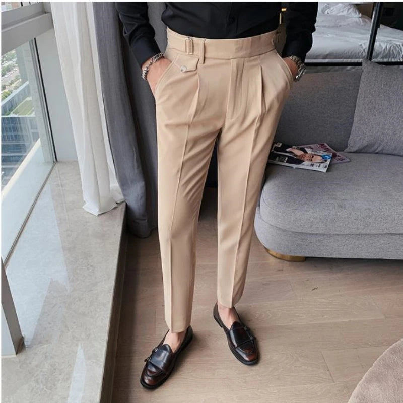 Slim Pinstripe Formal Trousers