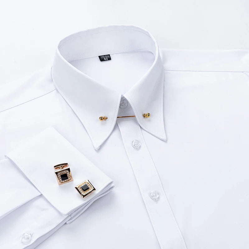 Classic Blue Pinstripe Dress Shirt