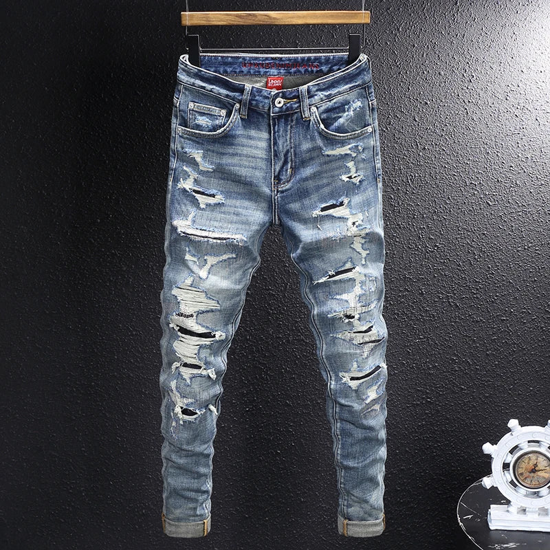 Straight Leg Raw Indigo Denim Jeans