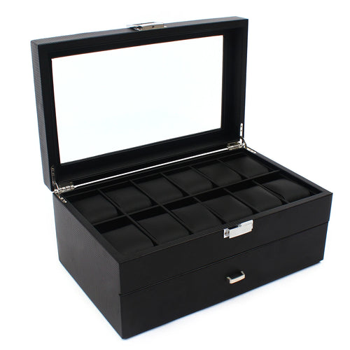 20-Slot Glass Top Watch Collection Box