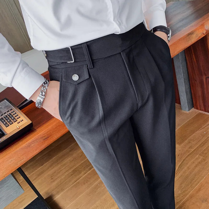 Slim Pinstripe Formal Trousers