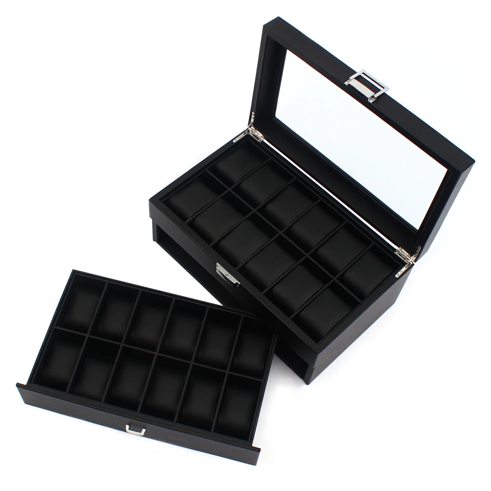 10-Slot Luxury Leather Watch Display Case