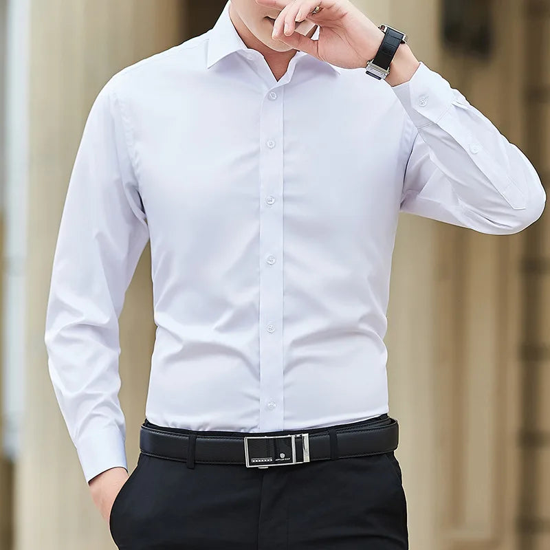 Italian Collar Double-Button Dress Shirt