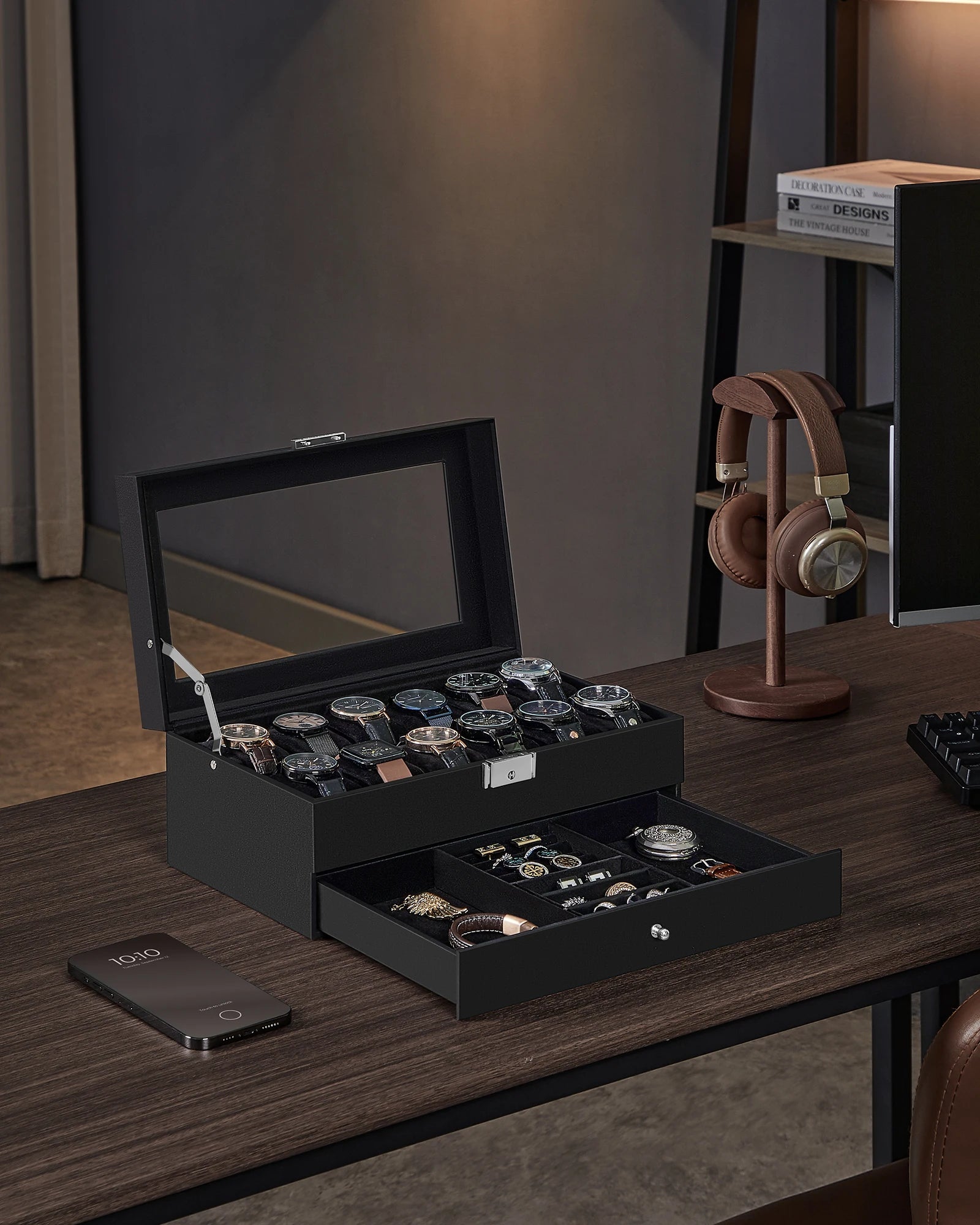 Rotating Automatic Watch Winder with Display