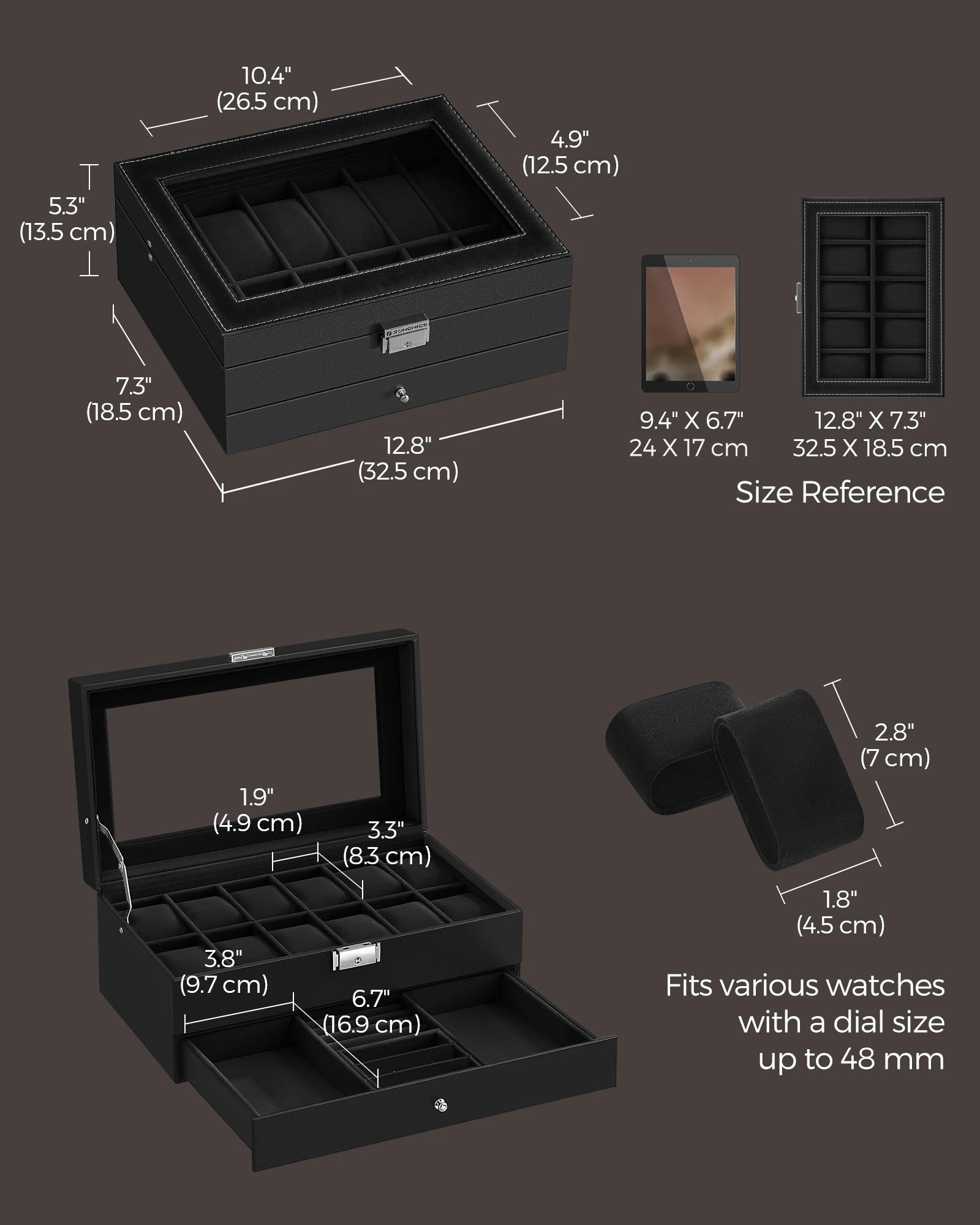 Travel Watch Roll Leather Case — 3 Slots