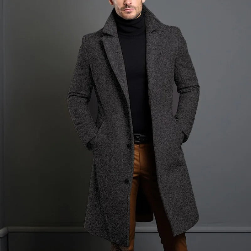 Men Solid Color Winter Coat