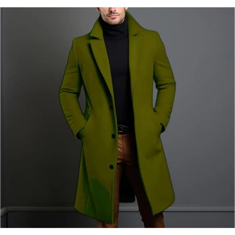 Men Solid Color Winter Coat