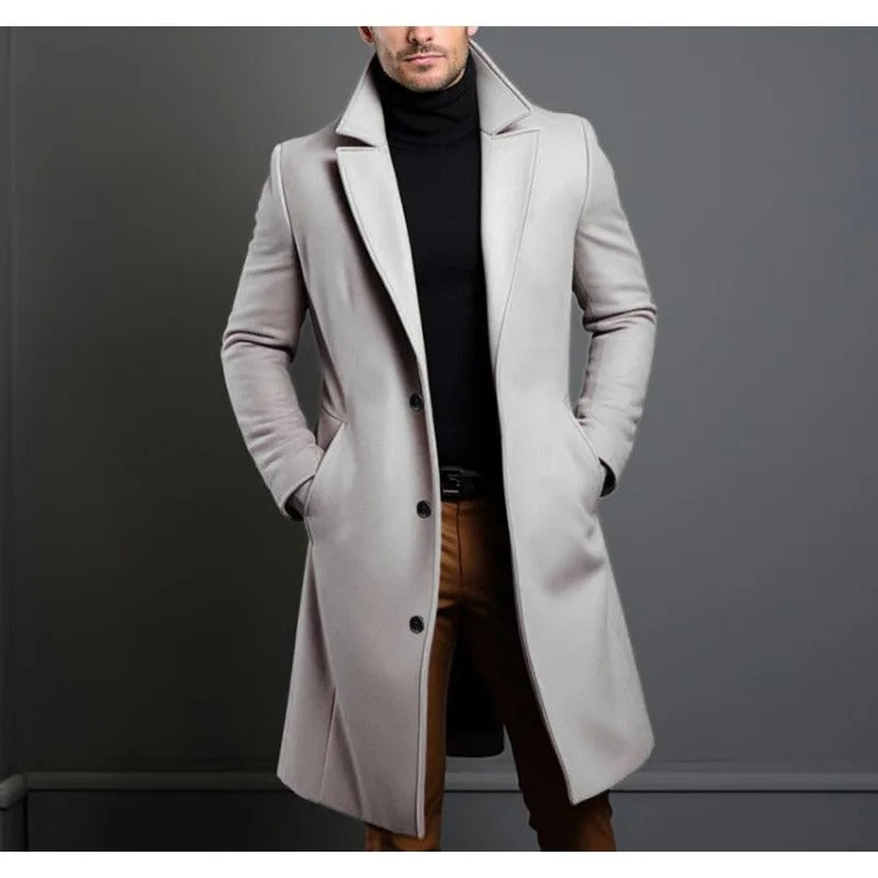 Men Solid Color Winter Coat