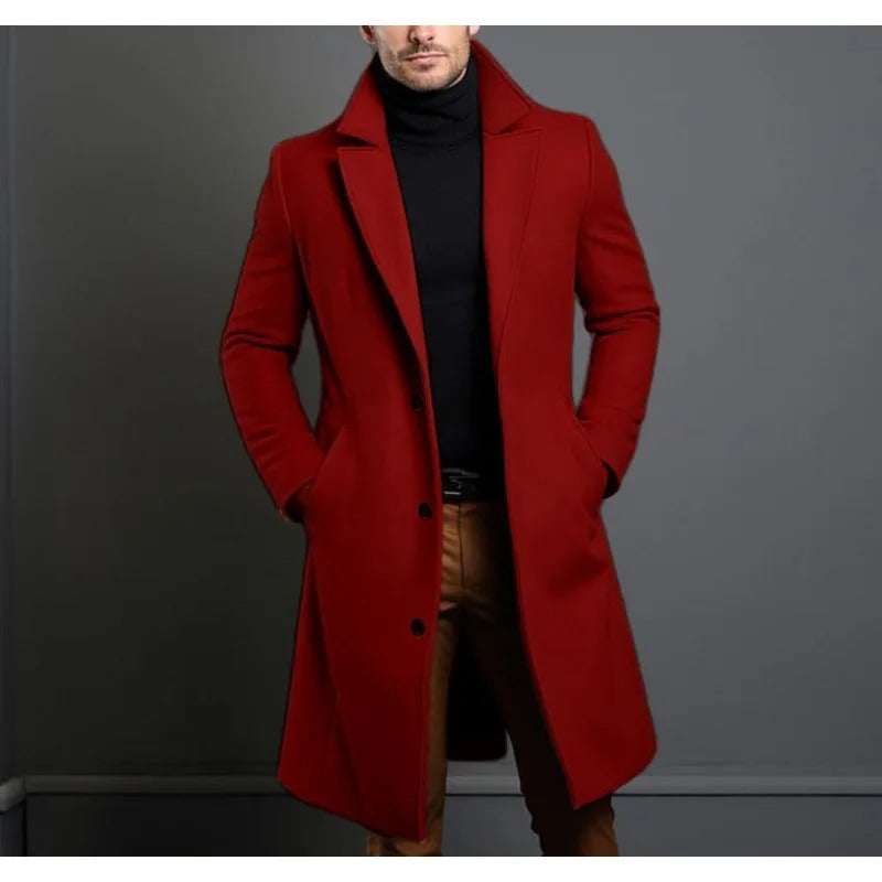 Men Solid Color Winter Coat
