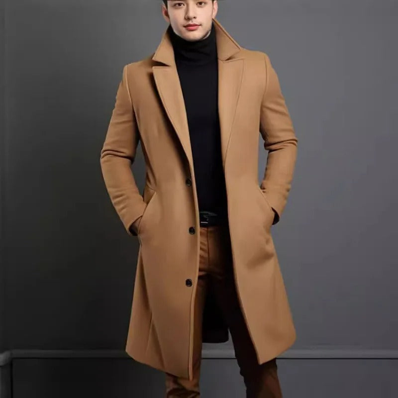 Men Solid Color Winter Coat