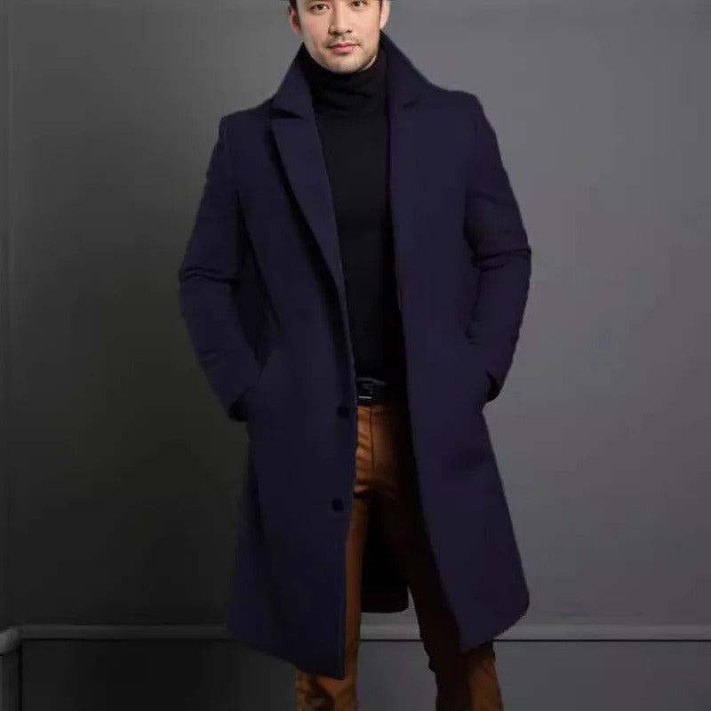 Men Solid Color Winter Coat
