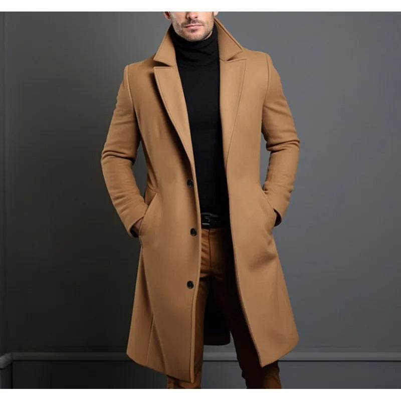Men Solid Color Winter Coat