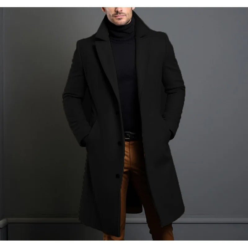 Men Solid Color Winter Coat