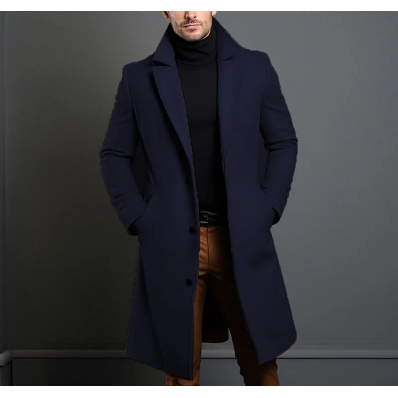 Men Solid Color Winter Coat